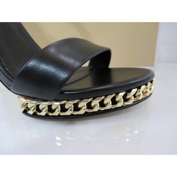Michael Kors Jordyn Chain Platform High Heels Ankle Strap Sandals Black - Picture 5 of 8